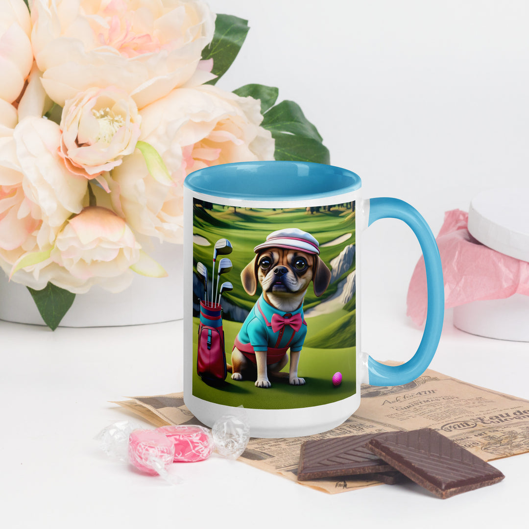 Puggle Golfer- Mug with Color Inside v10