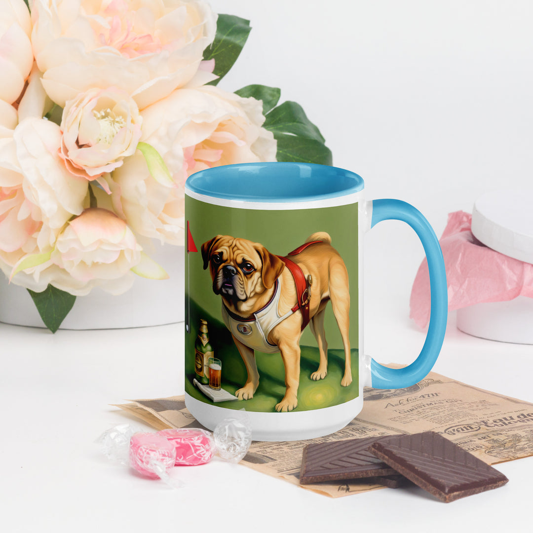 Puggle Golfer- Mug with Color Inside v15