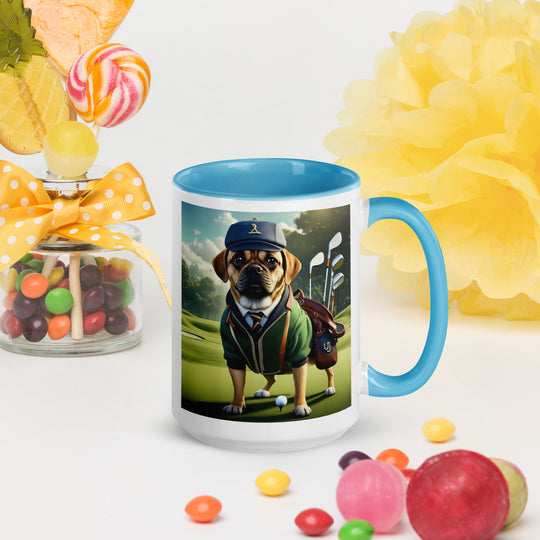 Puggle Golfer- Mug with Color Inside v16