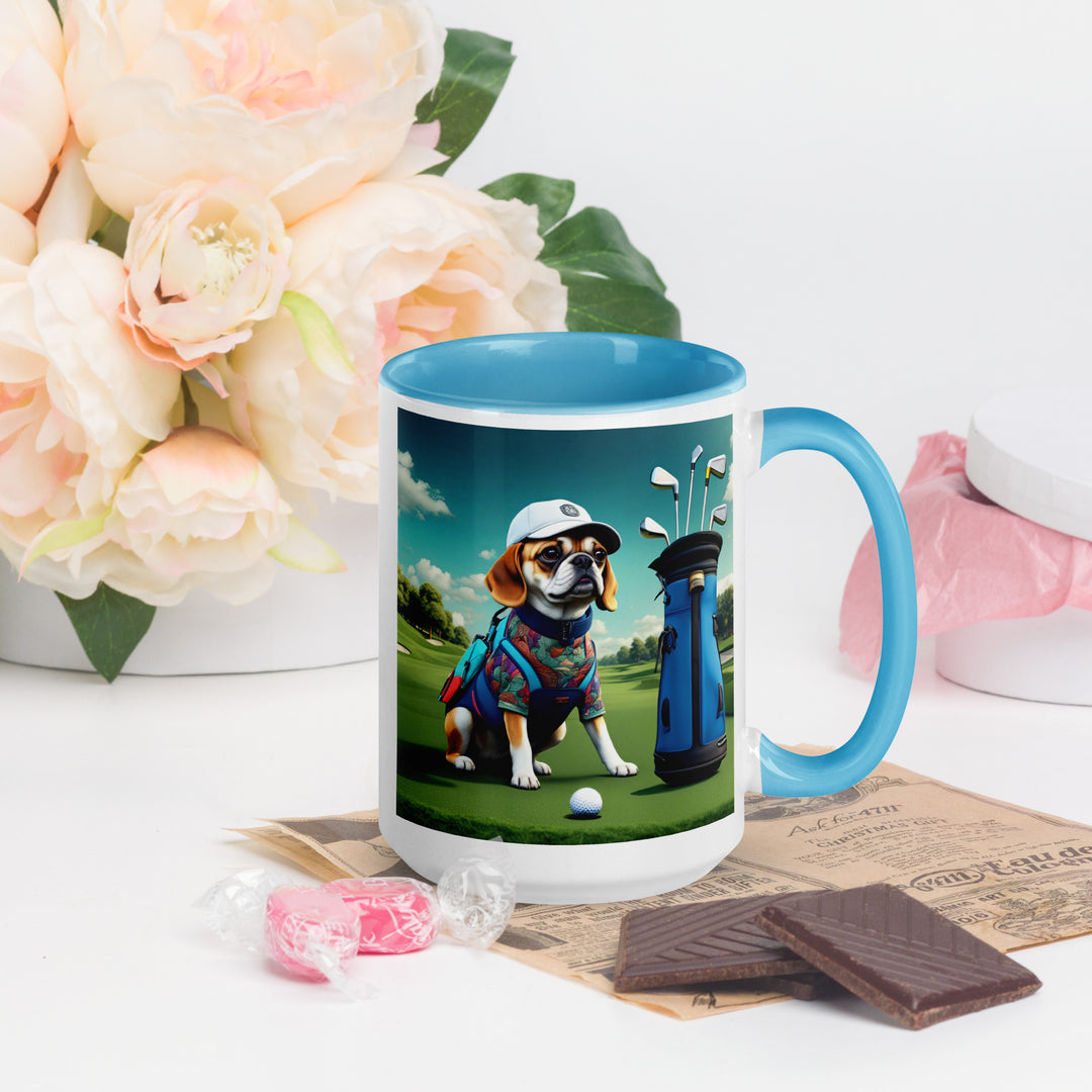 Puggle Golfer- Mug with Color Inside v17