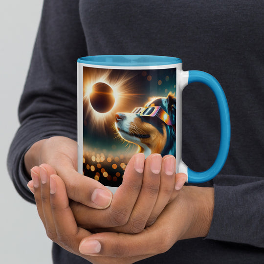 Australian Shepherd Eclipse- Mug with Color Inside