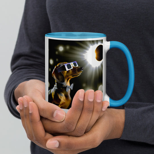 Dachshund Eclipse- Mug with Color Inside v2