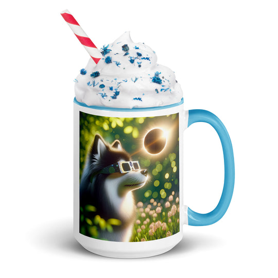 Pomsky Eclipse- Mug with Color Inside v2