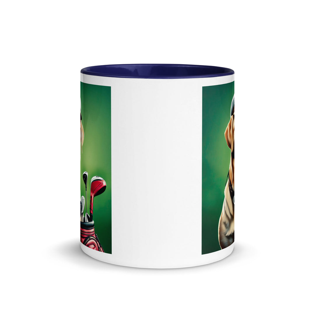 Mug with Color Inside-Labrador Retriever Golfer V2