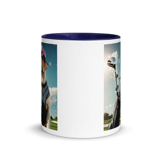 Mug with Color Inside-Labrador Retriever Golfer V3