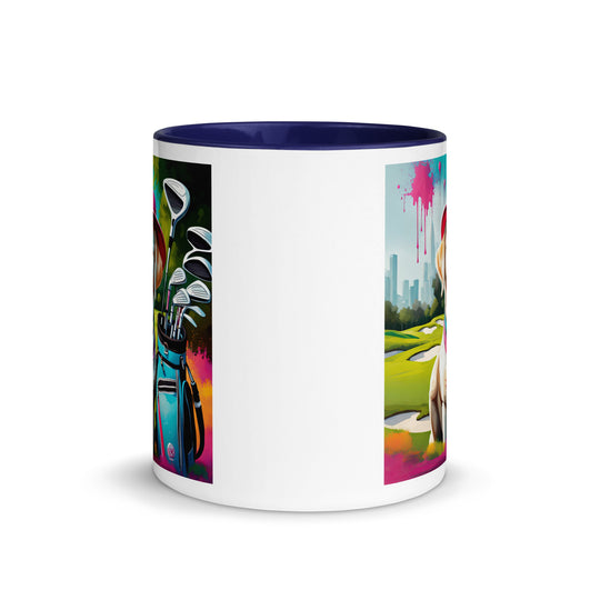 Mug with Color Inside-Labrador Retriever Golfer v9