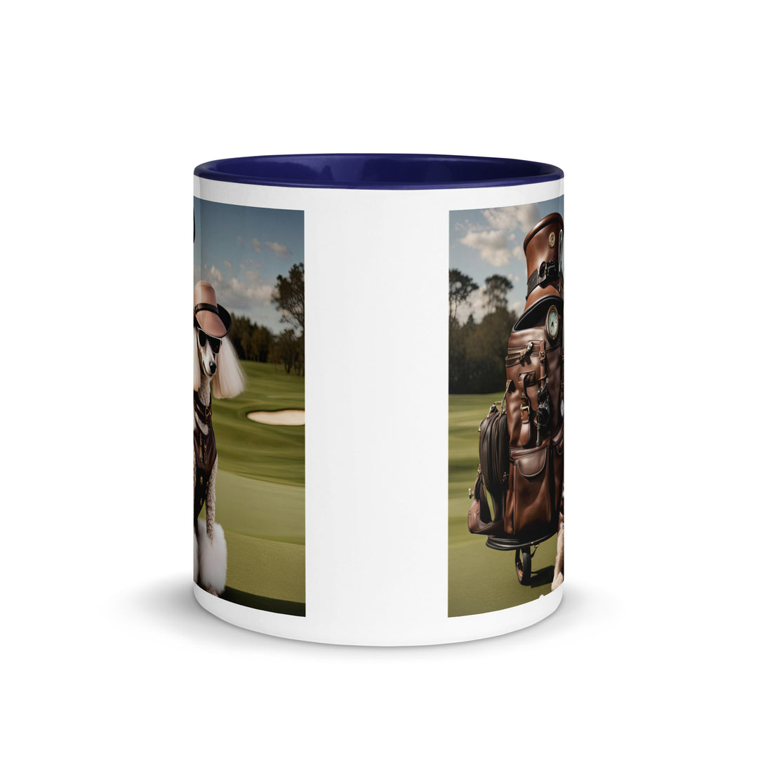 Poodle Golfer- Mug with Color Inside v6