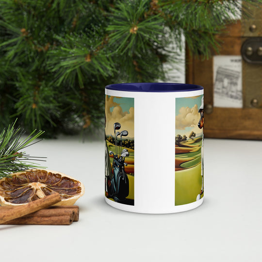 Dachshund Golfer- Mug with Color Inside v3