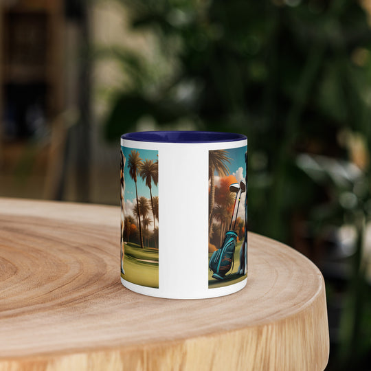 Australian Shepherd Golfer- Mug with Color Inside v2