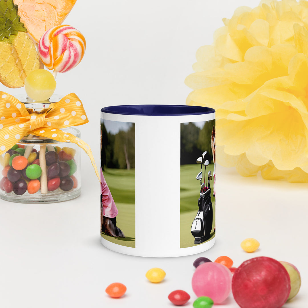 Yorkshire Terrier Golfer- Mug with Color Inside v2