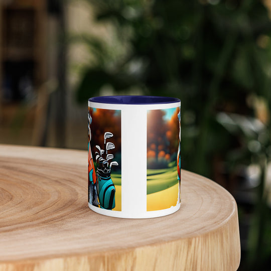 Miniature Schnauzer Golfer- Mug with Color Inside v2