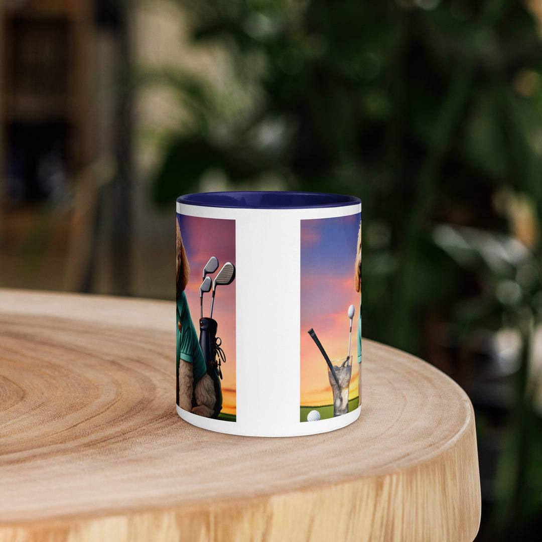 Goldendoodle Golfer- Mug with Color Inside v5