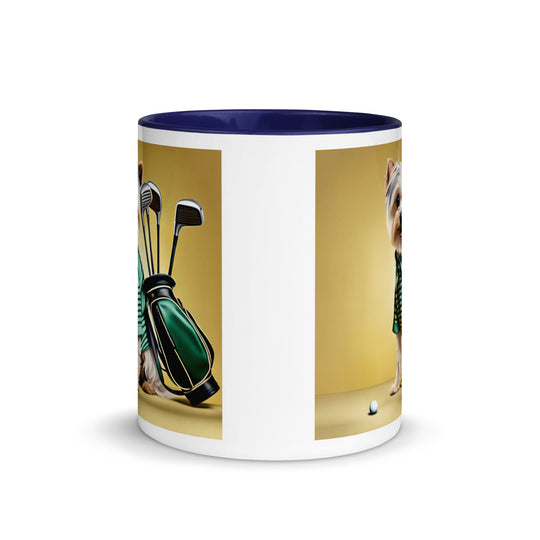 Morkie Golfer- Mug with Color Inside