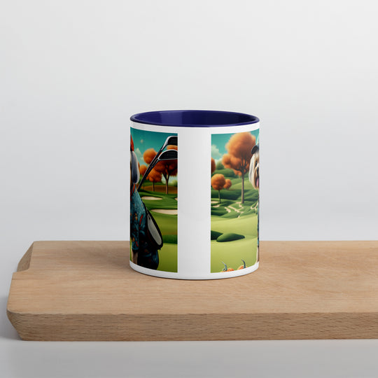 Pekapoo Golfer- Mug with Color Inside v8