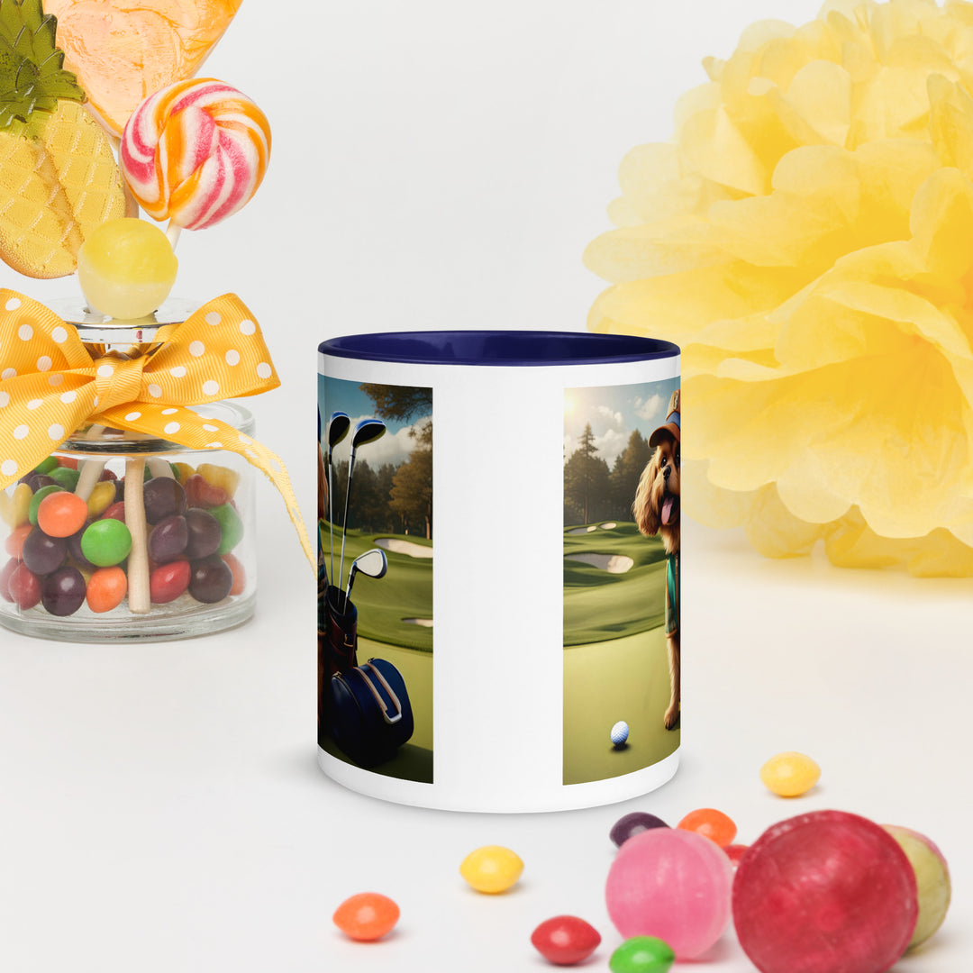 Pekapoo Golfer- Mug with Color Inside v12