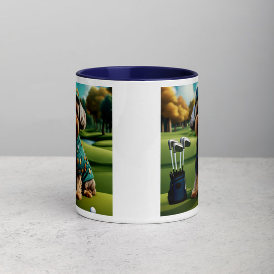 Yorkipoo Golfer- Mug with Color Inside v3