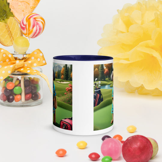 Yorkipoo Golfer- Mug with Color Inside v8