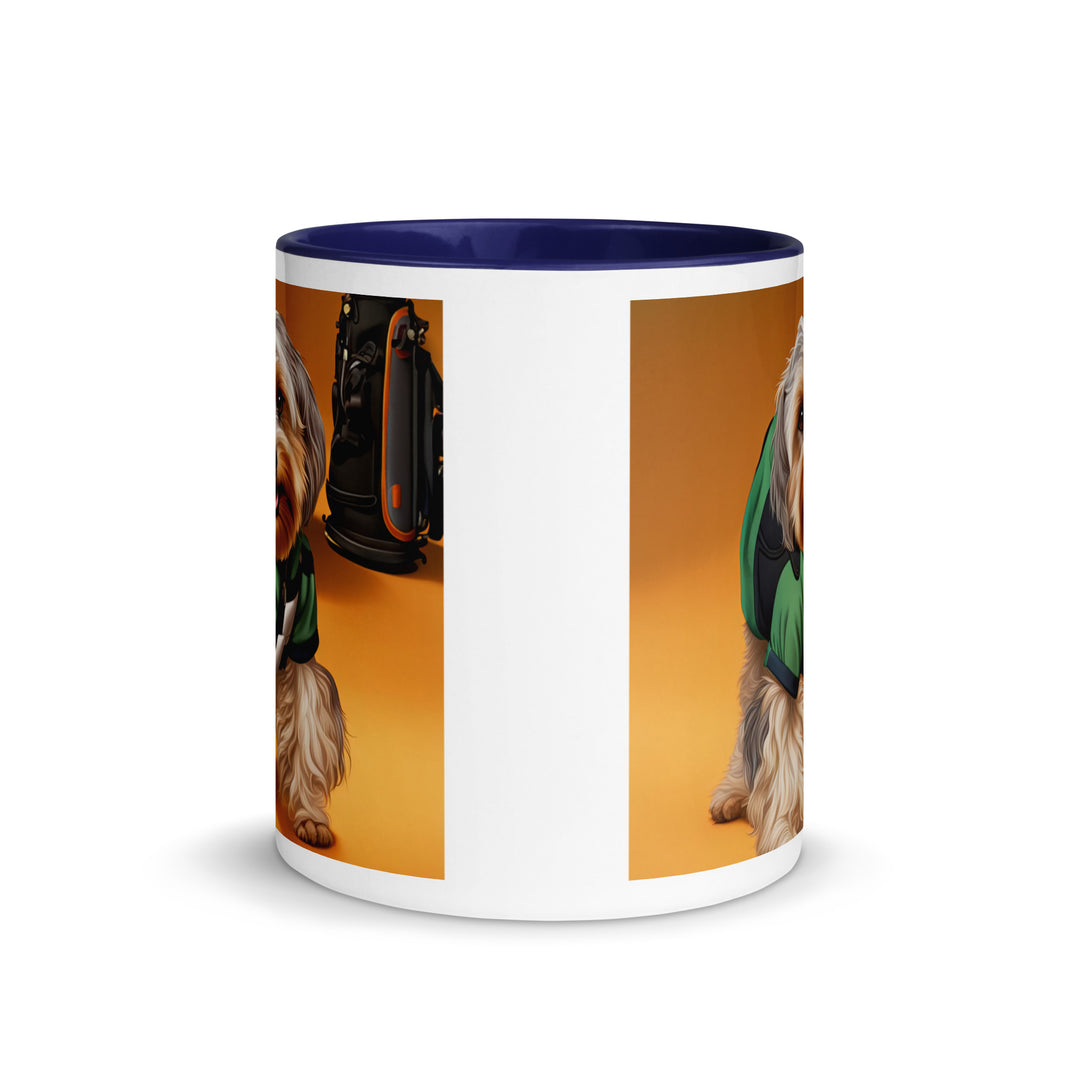 Yorkipoo Golfer- Mug with Color Inside v11