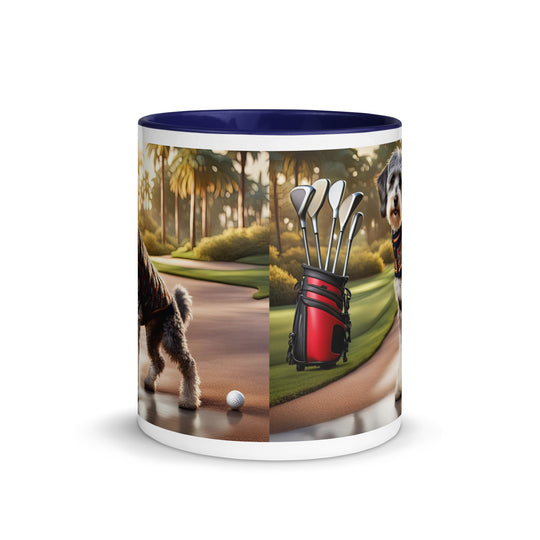 Schnoodle Golfer- Mug with Color Inside v11