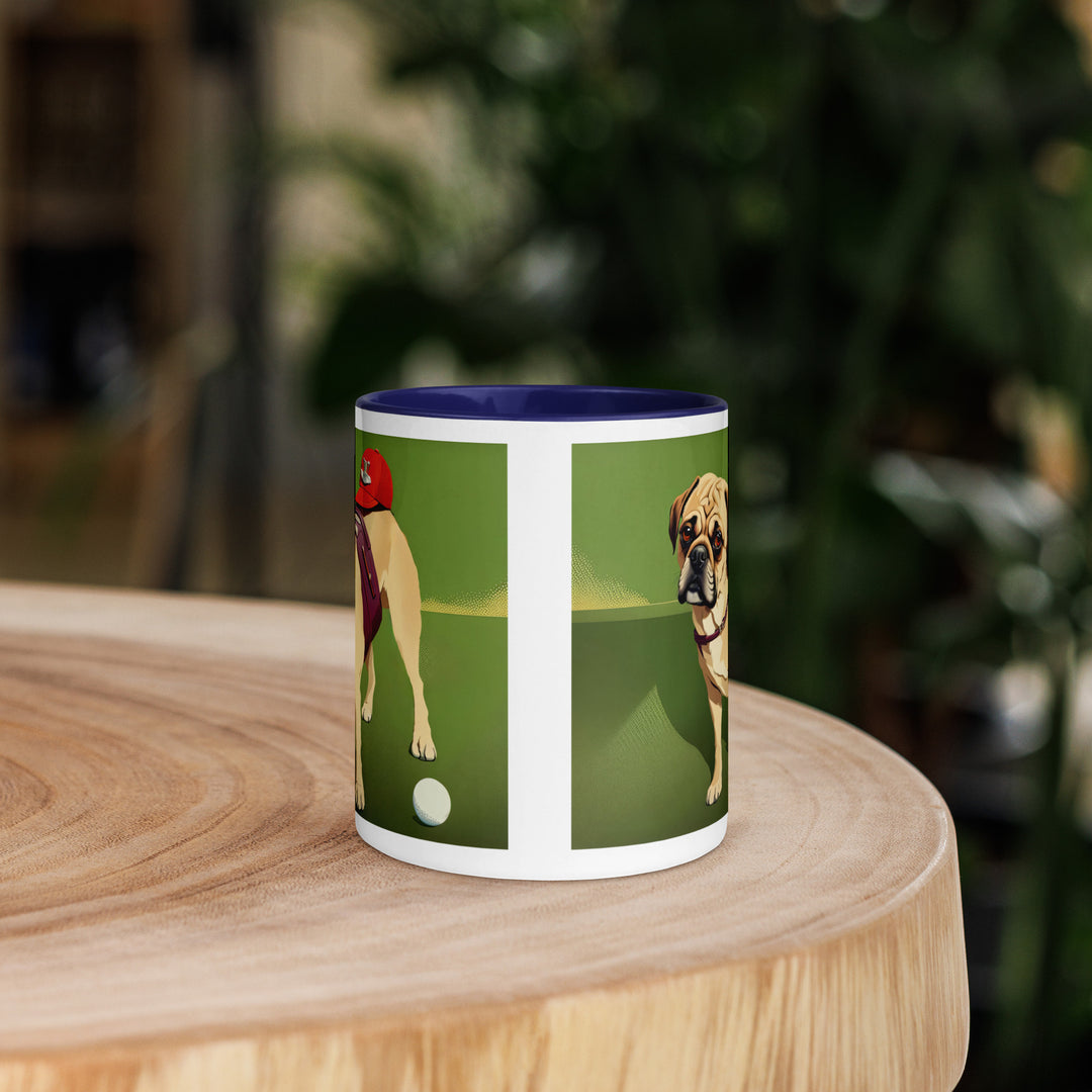 Puggle Golfer- Mug with Color Inside v11