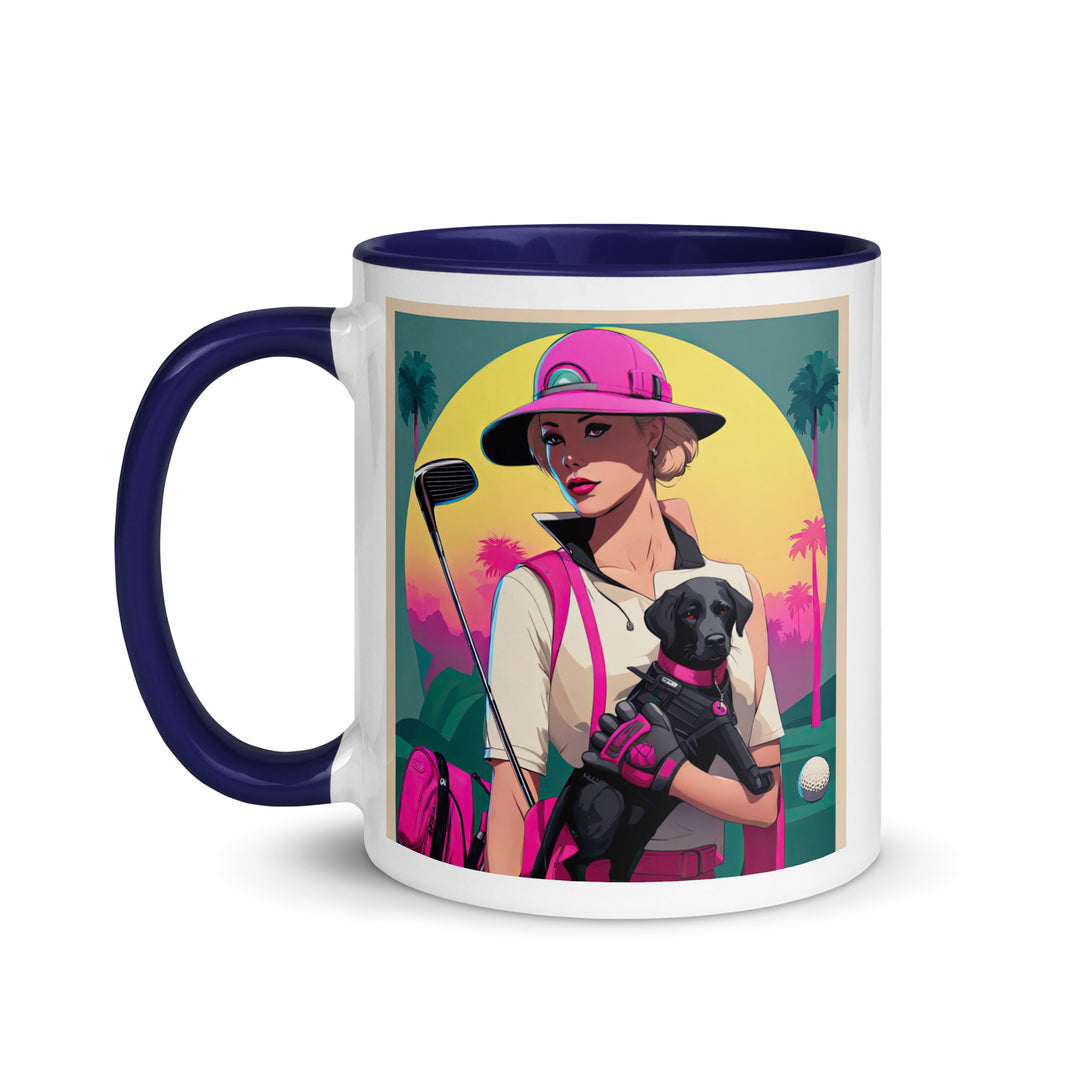 Mug with Color Inside-Labrador Retriever Golfer