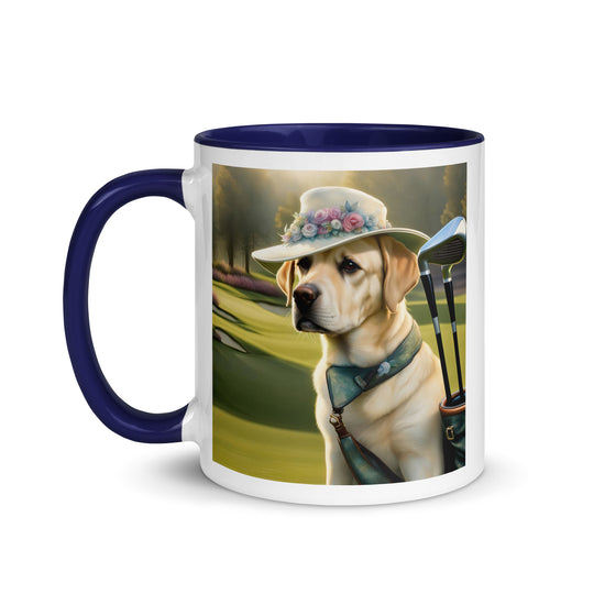 Mug with Color Inside-Labrador Retriever Golfer V4