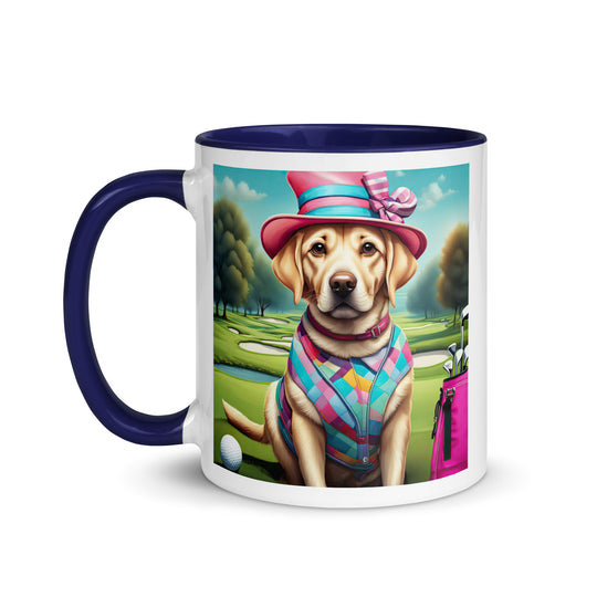 Mug with Color Inside-Labrador Retriever Golfer V6