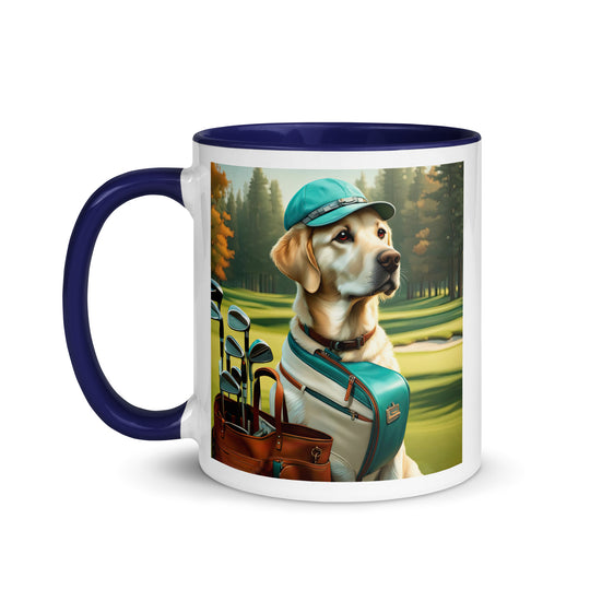 Mug with Color Inside-Labrador Retriever Golfer  V7