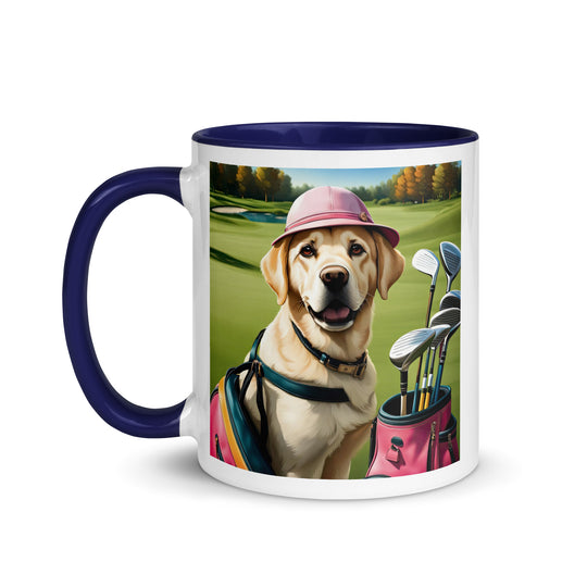 Mug with Color Inside-Labrador Retriever Golfer V10