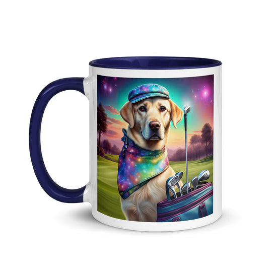 Mug with Color Inside-Labrador Retriever Golfer V13