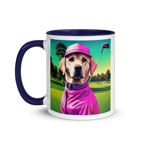 Mug with Color Inside-Labrador Retriever Golfer V14