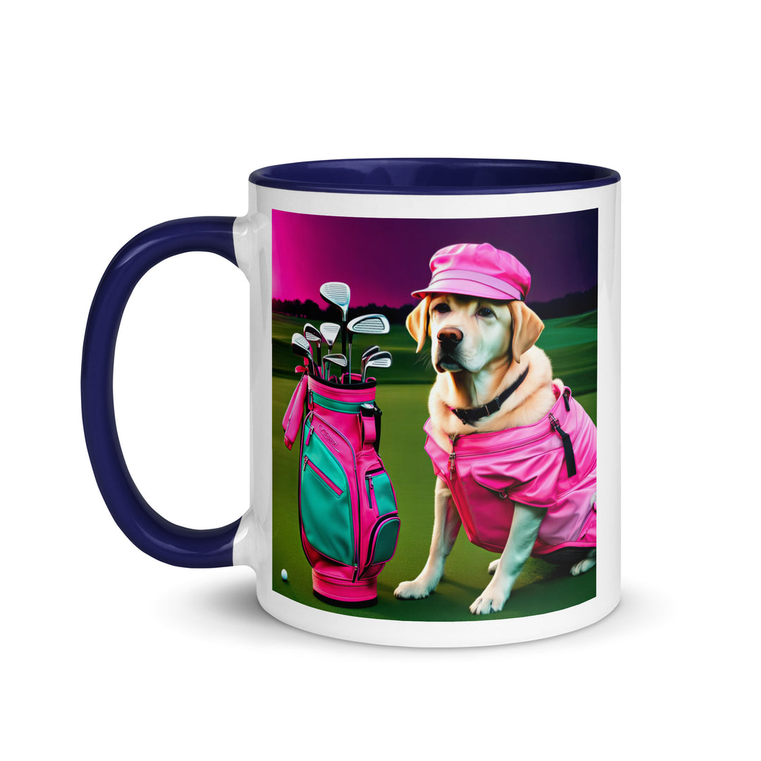 Mug with Color Inside-Labrador Retriever Golfer V16