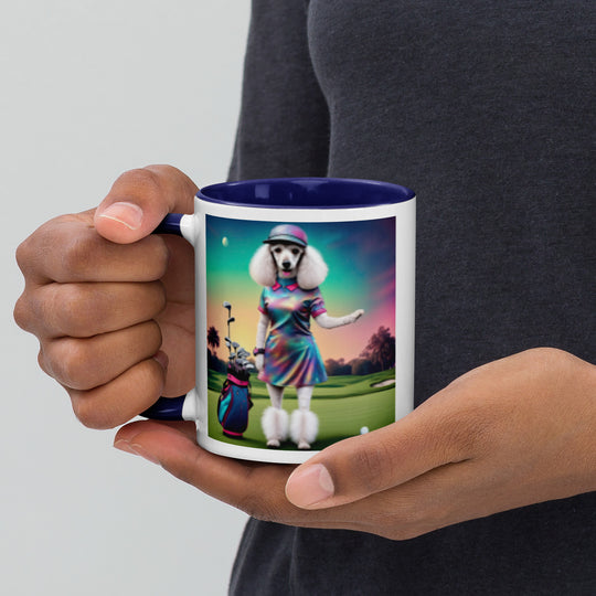 Poodle Golfer- Mug with Color Inside