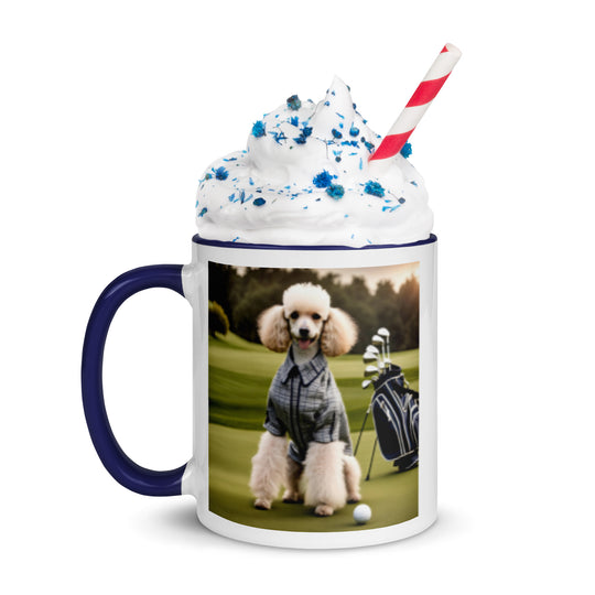 Poodle Golfer- Mug with Color Inside v2