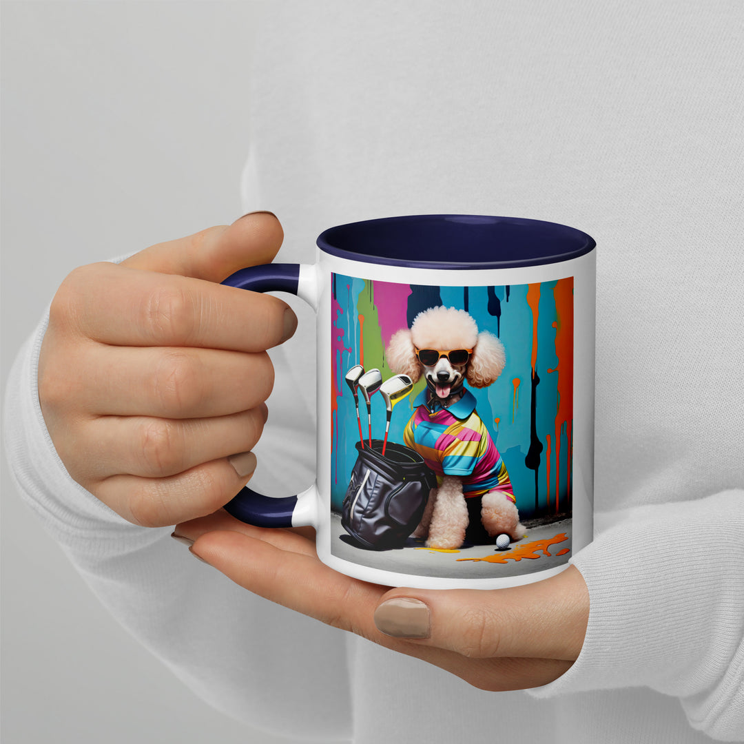 Poodle Golfer- Mug with Color Inside v3