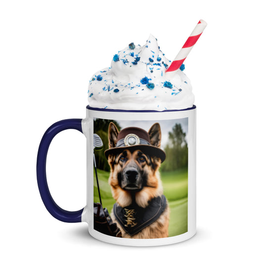 German Shepherd Golfer- Mug with Color Inside V16