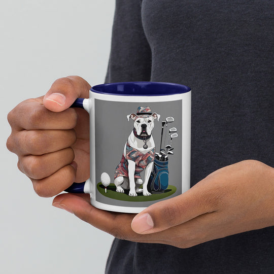 American Bulldog Golfer- Mug with Color Inside v3