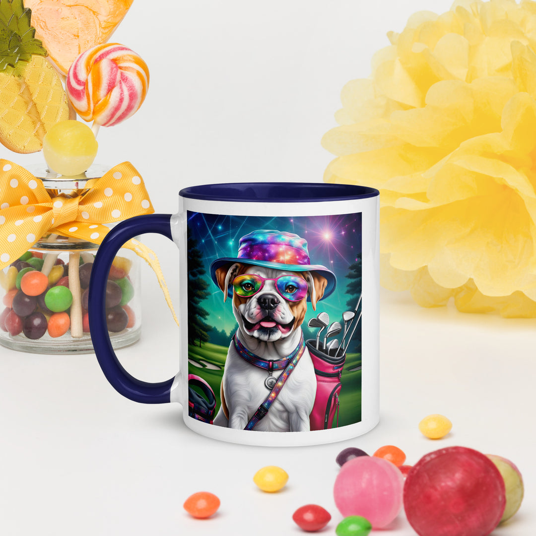 American Bulldog Golfer- Mug with Color Inside v4