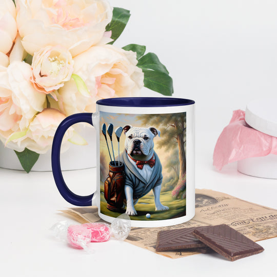 Bulldog Golfer- Mug with Color Inside