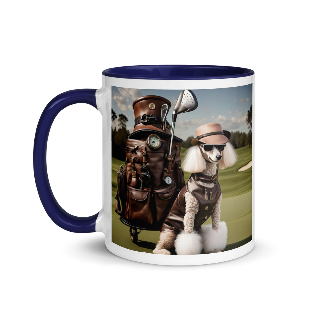 Poodle Golfer- Mug with Color Inside v6