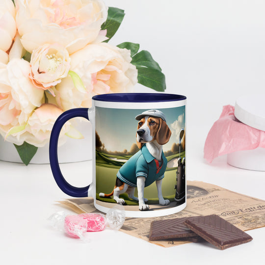 Beagle Golfer- Mug with Color Inside v2