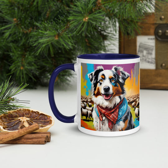 Australian Shepherd- Mug with Color Inside v3