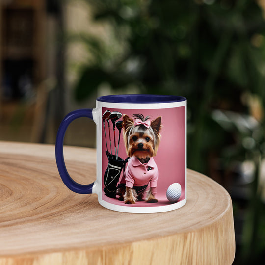 Yorkshire Terrier Golfer- Mug with Color Inside