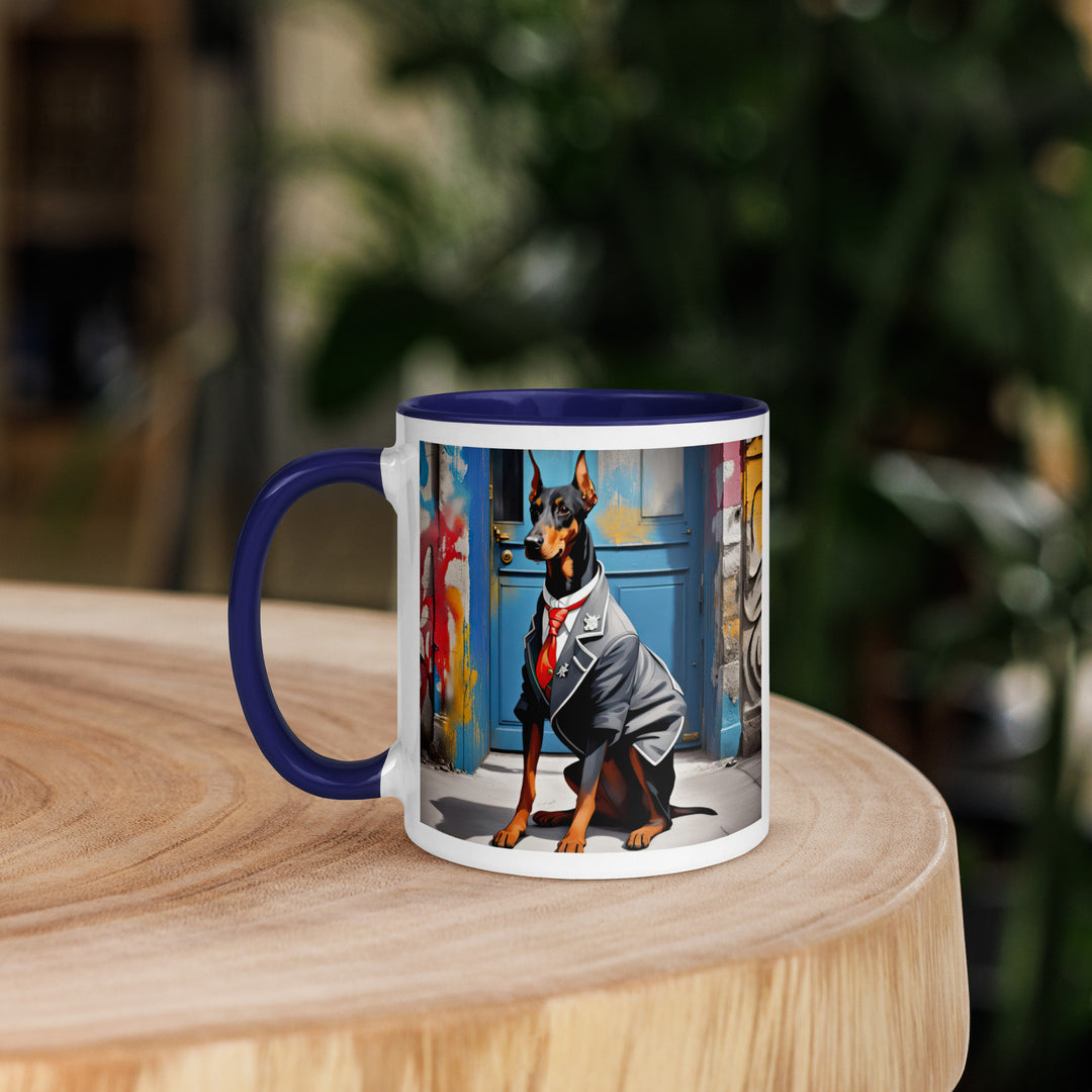 Doberman Pinscher- Mug with Color Inside v5