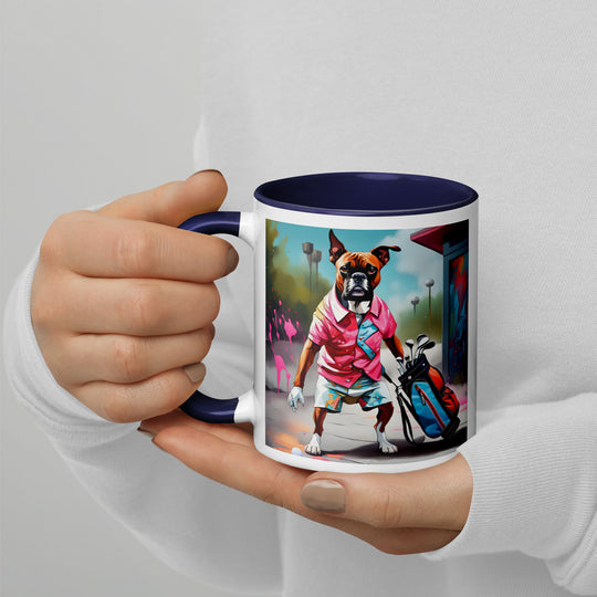 Boxer Golfer- Mug with Color Inside v2