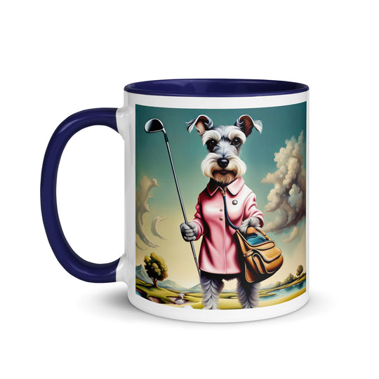 Miniature Schnauzer Golfer- Mug with Color Inside