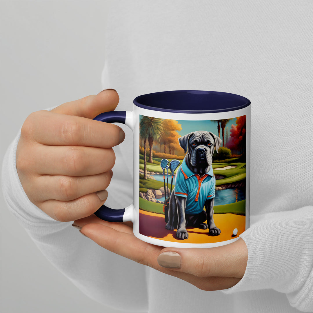 Cane Corso Golfer- Mug with Color Inside v4