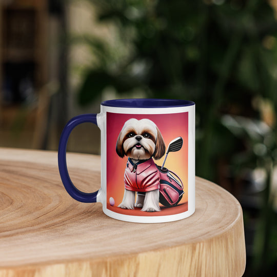 Shih Tzu Golfer- Mug with Color Inside v2