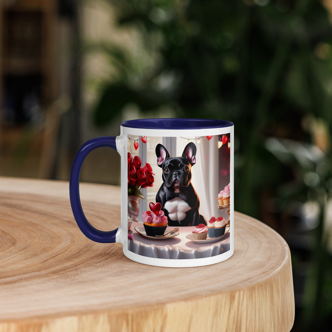 French Bulldog Romantic- Mug with Color Inside v3