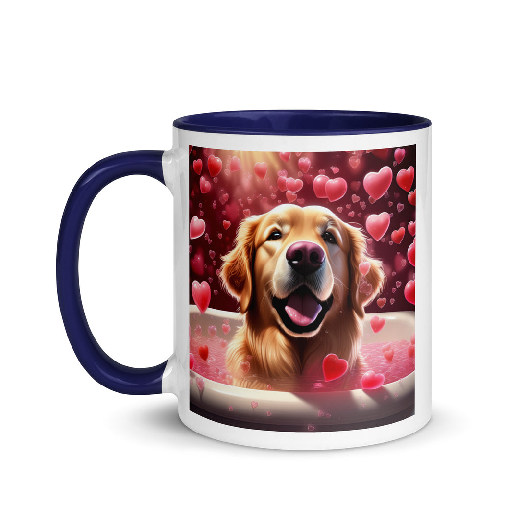 Golden Retriever Romantic- Mug with Color Inside